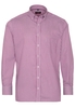 ETERNA LANGE MOUW OVERHEMD MODERN FIT SATIJNBINDING AUBERGINE / WIT