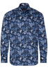 ETERNA LANGE MOUW OVERHEMD MODERN FIT SATIJNBINDING BLAUW PRINT