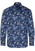 ETERNA LANGE MOUW OVERHEMD MODERN FIT SATIJNBINDING BLAUW PRINT