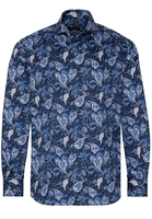 ETERNA LANGE MOUW OVERHEMD MODERN FIT SATIJNBINDING BLAUW PRINT