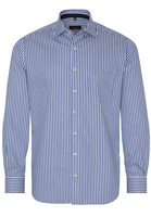 ETERNA LANGE MOUW OVERHEMD MODERN FIT SATIJNBINDING BLAUW/WIT