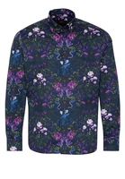 ETERNA LANGE MOUW OVERHEMD MODERN FIT SATIJNBINDING KLEURRIJK PRINT