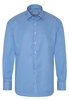 ETERNA LANGE MOUW OVERHEMD MODERN FIT SATIJNBINDING LICHTBLAUW / WIT