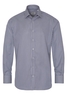 ETERNA LANGE MOUW OVERHEMD MODERN FIT SATIJNBINDING MARINE / WIT