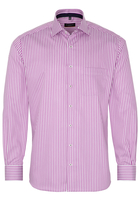 ETERNA LANGE MOUW OVERHEMD MODERN FIT SATIJNBINDING ROZE / WIT