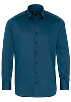 ETERNA LANGE MOUW OVERHEMD MODERN FIT SATIJNBINDING TURKOOIS UNI