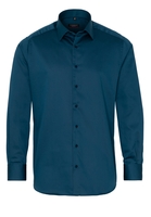 ETERNA LANGE MOUW OVERHEMD MODERN FIT SATIJNBINDING TURKOOIS UNI