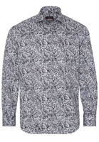ETERNA LANGE MOUW OVERHEMD MODERN FIT SATIJNBINDING ZILVER GRIJS PRINT