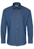 ETERNA LANGE MOUW OVERHEMD MODERN FIT SOFT TAILORING DENIM JEANS BLAUW