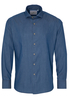 ETERNA LANGE MOUW OVERHEMD MODERN FIT SOFT TAILORING DENIM JEANS BLAUW