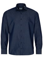 ETERNA LANGE MOUW OVERHEMD MODERN FIT SOFT TAILORING DENIM JEANS BLAUW