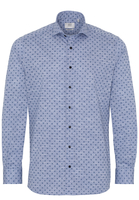 ETERNA LANGE MOUW OVERHEMD MODERN FIT SOFT TAILORING JERSEY BLAUW /
