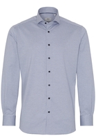 ETERNA LANGE MOUW OVERHEMD MODERN FIT SOFT TAILORING JERSEY BLAUW /