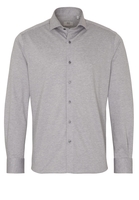 ETERNA LANGE MOUW OVERHEMD MODERN FIT SOFT TAILORING JERSEY ZILVER