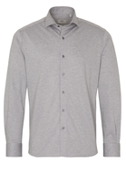 ETERNA LANGE MOUW OVERHEMD MODERN FIT SOFT TAILORING JERSEY ZILVER
