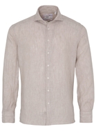 ETERNA LANGE MOUW OVERHEMD MODERN FIT SOFT TAILORING LINNEN BEIGE UNI