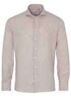 ETERNA LANGE MOUW OVERHEMD MODERN FIT SOFT TAILORING LINNEN BEIGE UNI