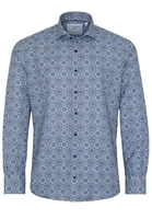 ETERNA LANGE MOUW OVERHEMD MODERN FIT SOFT TAILORING LINNEN BLAUW