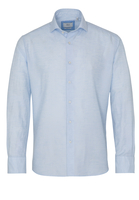 ETERNA LANGE MOUW OVERHEMD MODERN FIT SOFT TAILORING LINNEN LICHTBLAUW