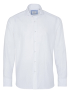 ETERNA LANGE MOUW OVERHEMD MODERN FIT SOFT TAILORING LINNEN WIT UNI
