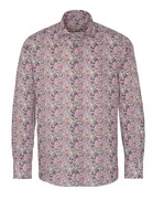 ETERNA LANGE MOUW OVERHEMD MODERN FIT SOFT TAILORING OLIJFGROEN PRINT