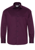 ETERNA LANGE MOUW OVERHEMD MODERN FIT SOFT TAILORING TWILL AUBERGINE
