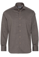 ETERNA LANGE MOUW OVERHEMD MODERN FIT SOFT TAILORING TWILL BEIGE BRUIN