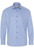 ETERNA LANGE MOUW OVERHEMD MODERN FIT SOFT TAILORING TWILL BLAUW