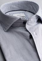 ETERNA LANGE MOUW OVERHEMD MODERN FIT SOFT TAILORING TWILL DONKERBLAUW