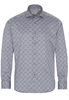 ETERNA LANGE MOUW OVERHEMD MODERN FIT TWILL BEIGE / BLAUW PRINT