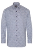 ETERNA LANGE MOUW OVERHEMD MODERN FIT TWILL BEIGE/BLAUW PRINT