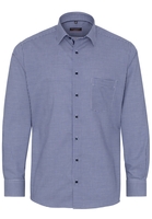 ETERNA LANGE MOUW OVERHEMD MODERN FIT TWILL BLAUW / WIT GERUIT