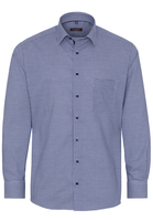 ETERNA LANGE MOUW OVERHEMD MODERN FIT TWILL BLAUW / WIT GERUIT