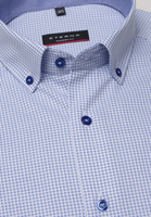 ETERNA LANGE MOUW OVERHEMD MODERN FIT TWILL BLAUW / WIT GERUIT
