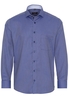 ETERNA LANGE MOUW OVERHEMD MODERN FIT TWILL BLAUW / WIT MET RELIËF