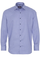 ETERNA LANGE MOUW OVERHEMD MODERN FIT TWILL BLAUW MET RELIËF