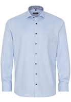ETERNA LANGE MOUW OVERHEMD MODERN FIT TWILL BLAUW MET RELIËF