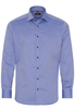 ETERNA LANGE MOUW OVERHEMD MODERN FIT TWILL BLAUW MET RELIËF