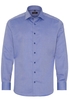 ETERNA LANGE MOUW OVERHEMD MODERN FIT TWILL BLAUW MET RELIËF