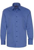 ETERNA LANGE MOUW OVERHEMD MODERN FIT TWILL BLAUW MET RELIËF