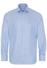 ETERNA LANGE MOUW OVERHEMD MODERN FIT TWILL BLAUW MET RELIËF