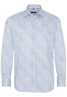 ETERNA LANGE MOUW OVERHEMD MODERN FIT TWILL BLAUW PRINT