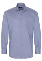 ETERNA LANGE MOUW OVERHEMD MODERN FIT TWILL BLAUW PRINT