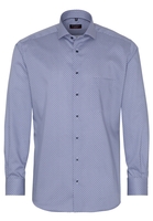 ETERNA LANGE MOUW OVERHEMD MODERN FIT TWILL BLAUW PRINT