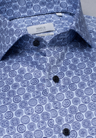 ETERNA LANGE MOUW OVERHEMD MODERN FIT TWILL BLAUW PRINT