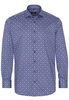 ETERNA LANGE MOUW OVERHEMD MODERN FIT TWILL BLAUWE/ROOS PRINT