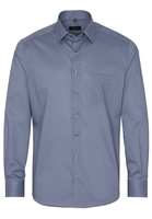 ETERNA LANGE MOUW OVERHEMD MODERN FIT TWILL BLAUW/GRIJS PRINT