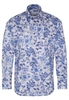 ETERNA LANGE MOUW OVERHEMD MODERN FIT TWILL BLAUW/GRIJS PRINT