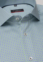 ETERNA LANGE MOUW OVERHEMD MODERN FIT TWILL BLAUW/GROEN PRINT