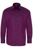 ETERNA LANGE MOUW OVERHEMD MODERN FIT TWILL BORDEAUX MET RELIËF